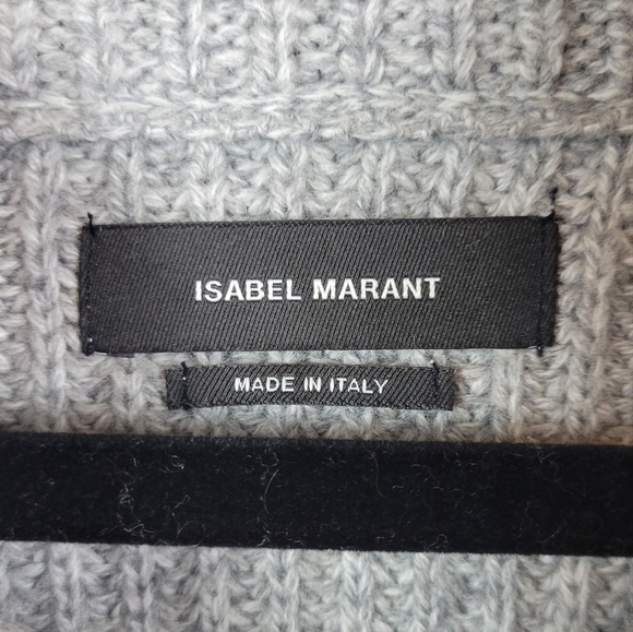 Isabel Marant poppy ribbed gray cashmere wool blend turtleneck sweater - Picture 9 of 14
